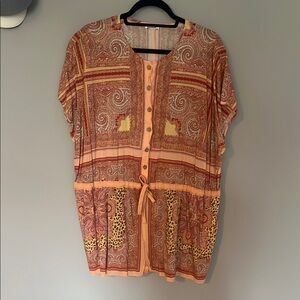 Free People Women's Paisley Button-Down Romper